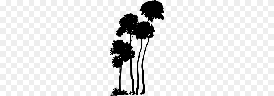 Palm Trees Silhouette, Gray Free Png