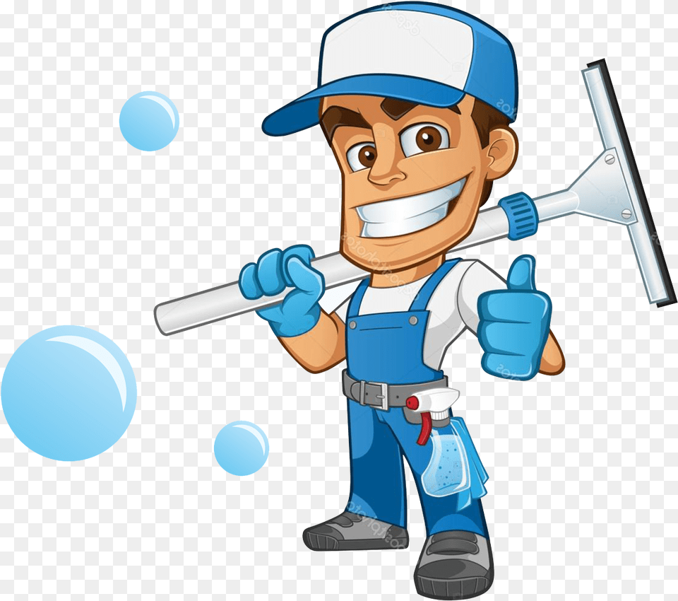 Palm Window Cleaning Llc Logo Window Cleaner Man Cartoon, People, Person, Baby, Face Png