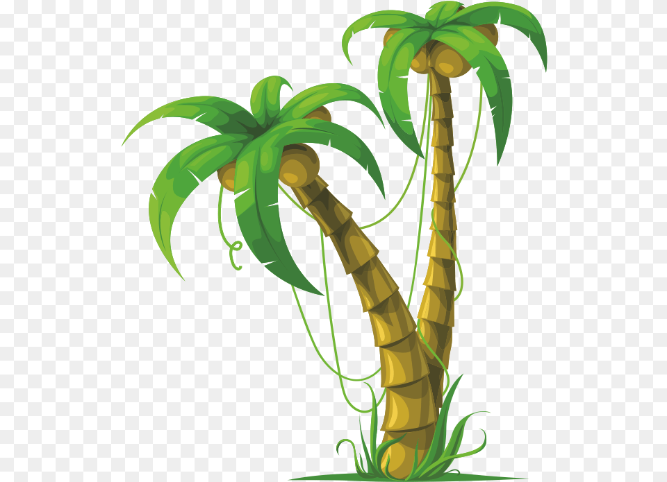 Palmera Dibujo Coconut Tree Vector, Palm Tree, Plant, Vegetation, Smoke Pipe Free Png Download