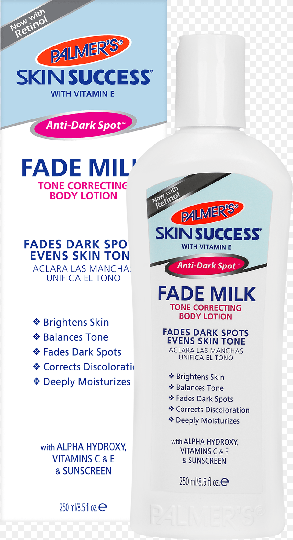 Palmers Fade Milk Before And After, Bottle, Lotion, Cosmetics Free Png Download