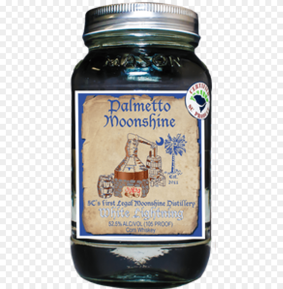 Palmetto Moonshine White Lightning Palmetto Moonshine Blkbry, Jar, Bottle, Can, Tin Png