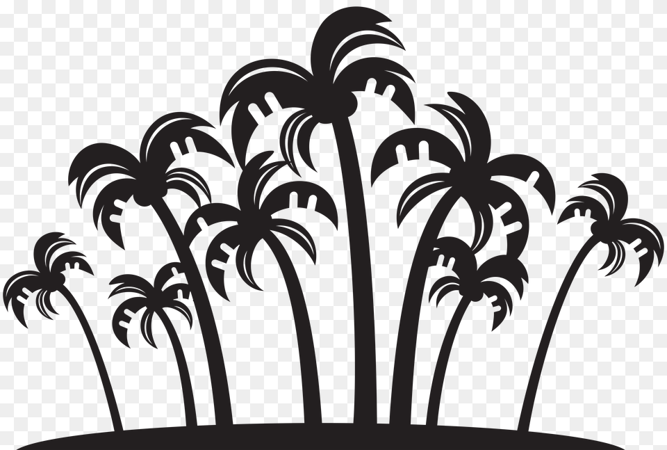 Palms Transparent Clip Art, Gray Png Image