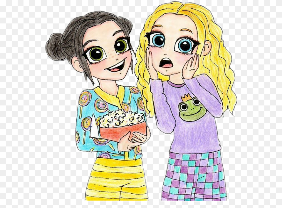 Palomitas Party Girls Lindas Chicas Pijama Bestie Ke Liye Status, Book, Comics, Publication, Baby Png Image