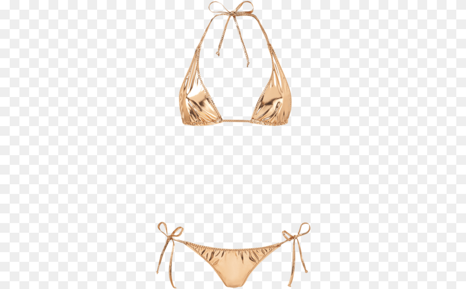 Pamela Rose Gold Metallic Pvc Bikini Gold Rose Bikini, Clothing, Swimwear Free Png