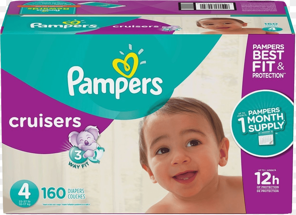 Pampers Cruisers Size, Baby, Person, Diaper, Face Png Image