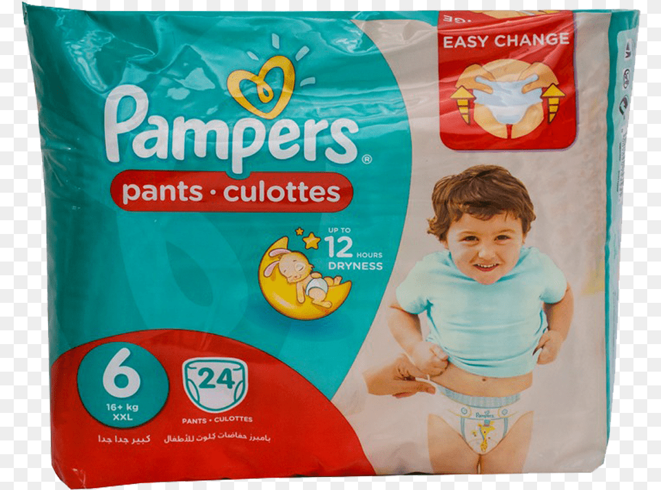 Pampers Pants 6 Xxl 16 Kg 24p Pampers Active Baby Pants 19 Nappies Size 6 Carry, Diaper, Person, Face, Head Free Png Download