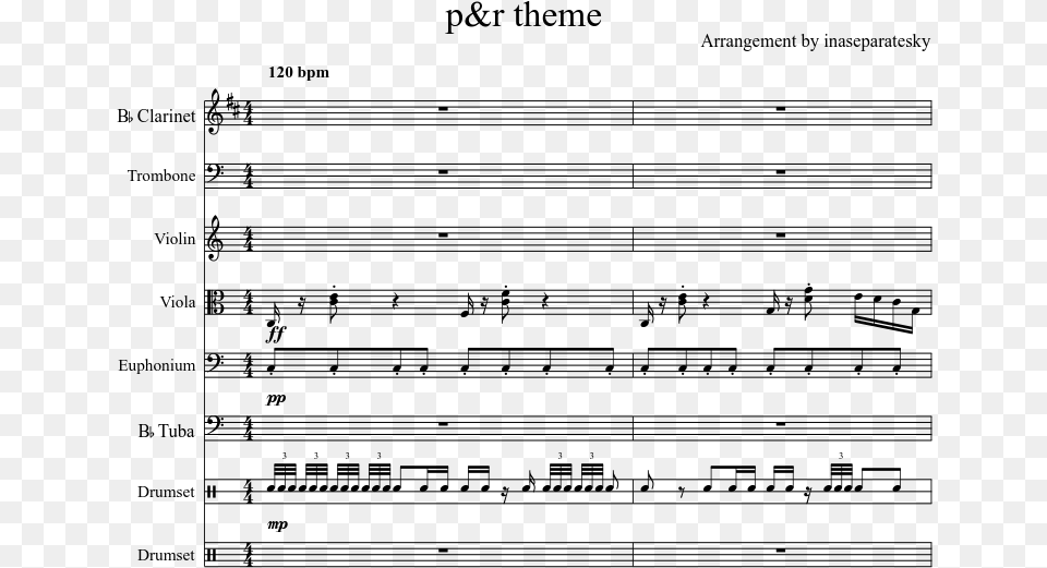 Pampr Theme Sheet Music Composed By Arrangement By Inaseparatesky Sheet Music, Gray Png Image