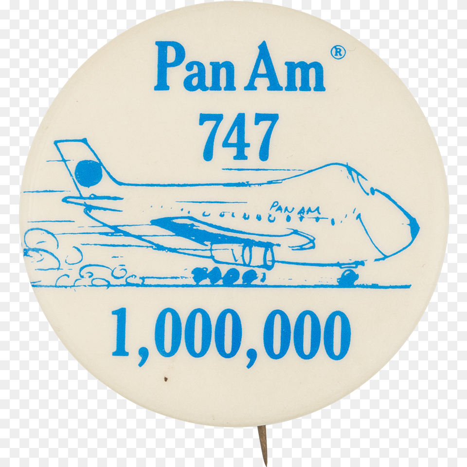 Pan Am 747 Advertising Button Museum Label, Aircraft, Airliner, Airplane, Transportation Free Transparent Png