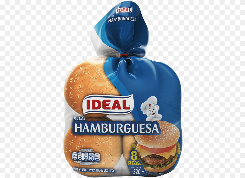 Pan Para Hamburguesas Ideal Con Ssamo 8 Unid 450 G Hamburger, Bread, Burger, Food Free Transparent Png
