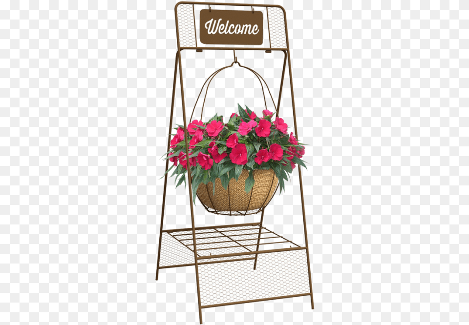 Panacea 40 In Welcome Hanging Basket Amp Plant Stand, Jar, Planter, Potted Plant, Pottery Free Png