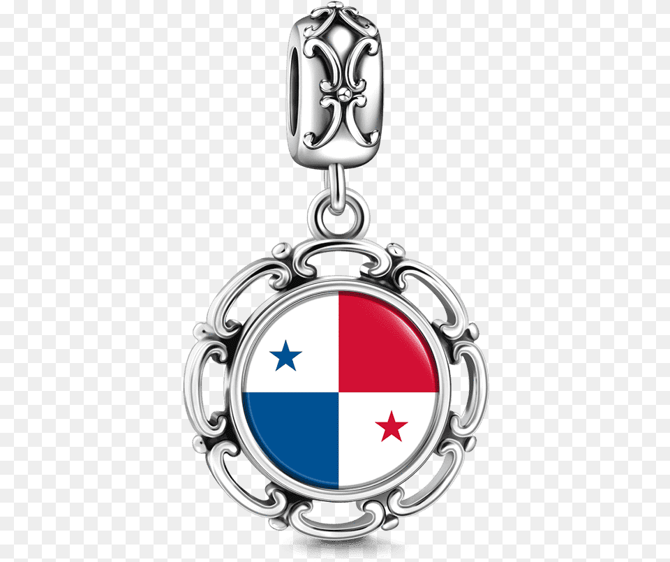 Panama Flag Dangle Charm Silverclass Portable Network Graphics, Accessories, Emblem, Symbol, Jewelry Free Transparent Png
