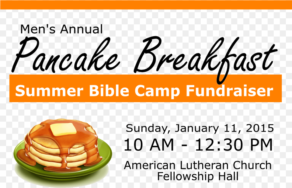 Pancake Breakfast 2015 Summer Bible Camp Fundraiser, Bread, Food, Meal, Blackboard Png