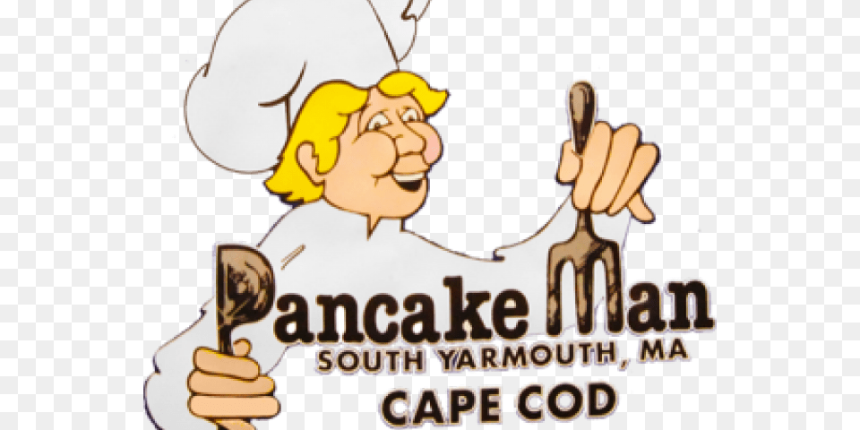 Pancake Clipart Pancake Man Cartoon, Cutlery, Fork, Person, Head Free Transparent Png