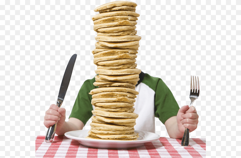 Pancake Eating, Bread, Cutlery, Food, Fork Png Image