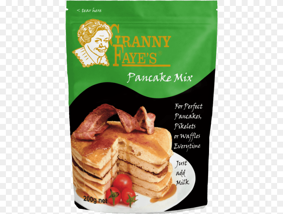 Pancake Mix Granny Fayes, Advertisement, Bread, Food, Baby Png Image