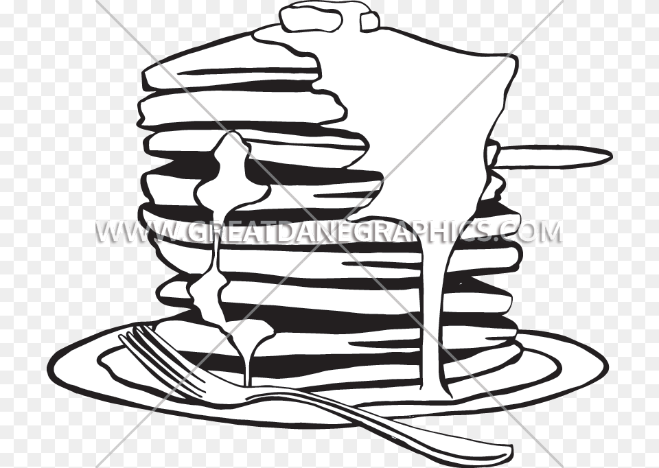 Pancake Stack Production Ready Artwork For T Shirt Printing, Cutlery, Fork, Food Free Transparent Png