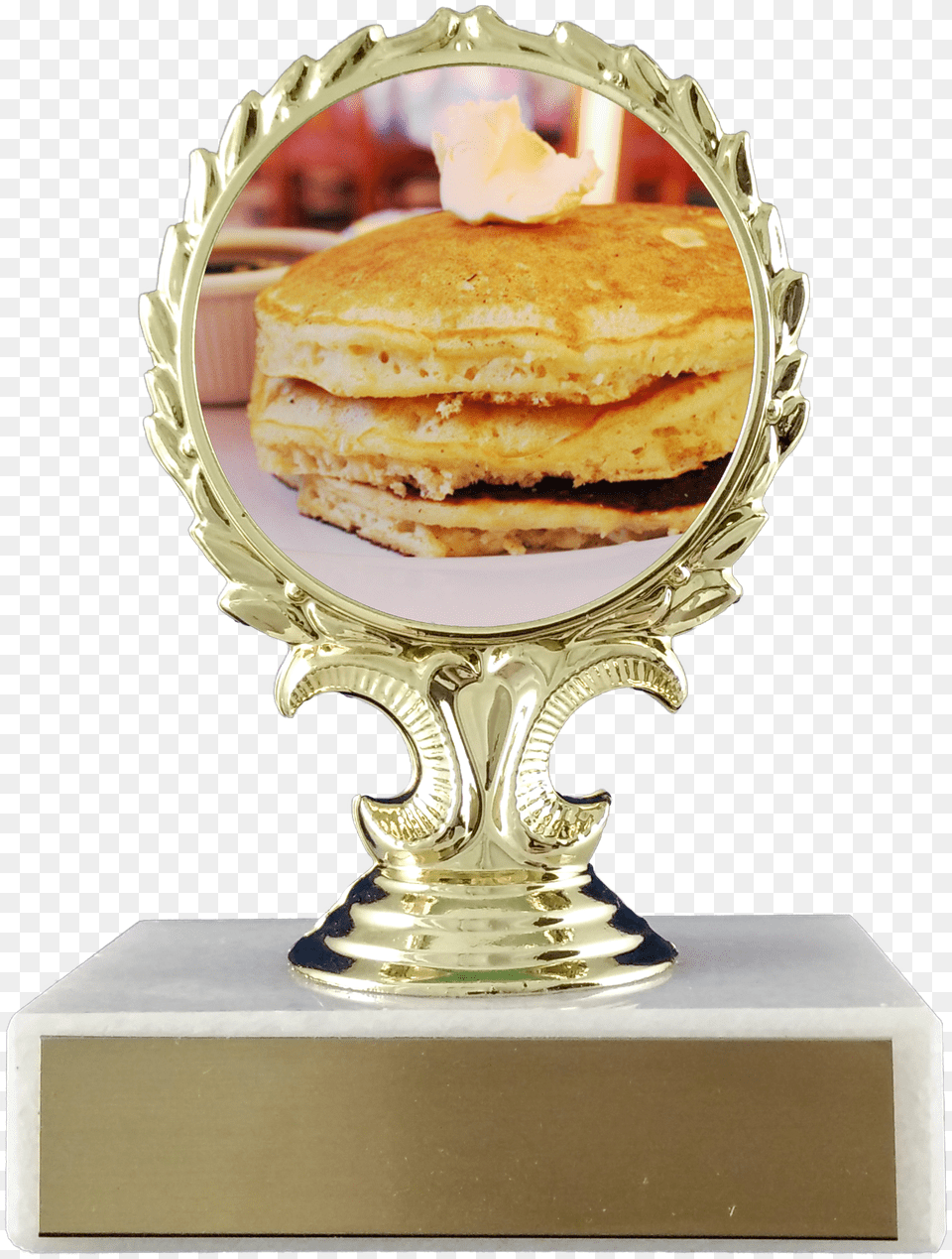 Pancake Trophy On Marble Base Trophy Schoppy S Since Pancake Trophy, Burger, Food, Bread Png Image