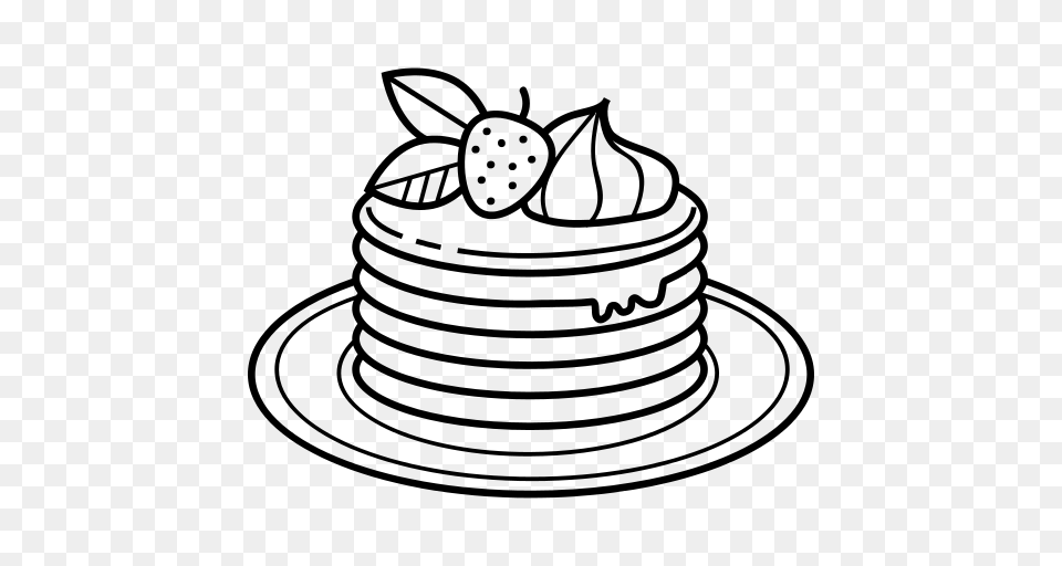 Pancakes Dessert Icon, Gray Free Png