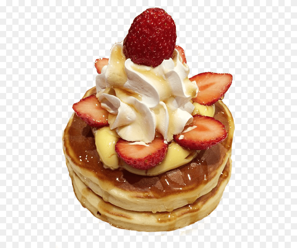 Pancakes Food And Strawberry Image Strawberry Pancakes Transparent, Bread, Burger, Plant, Pancake Free Png Download