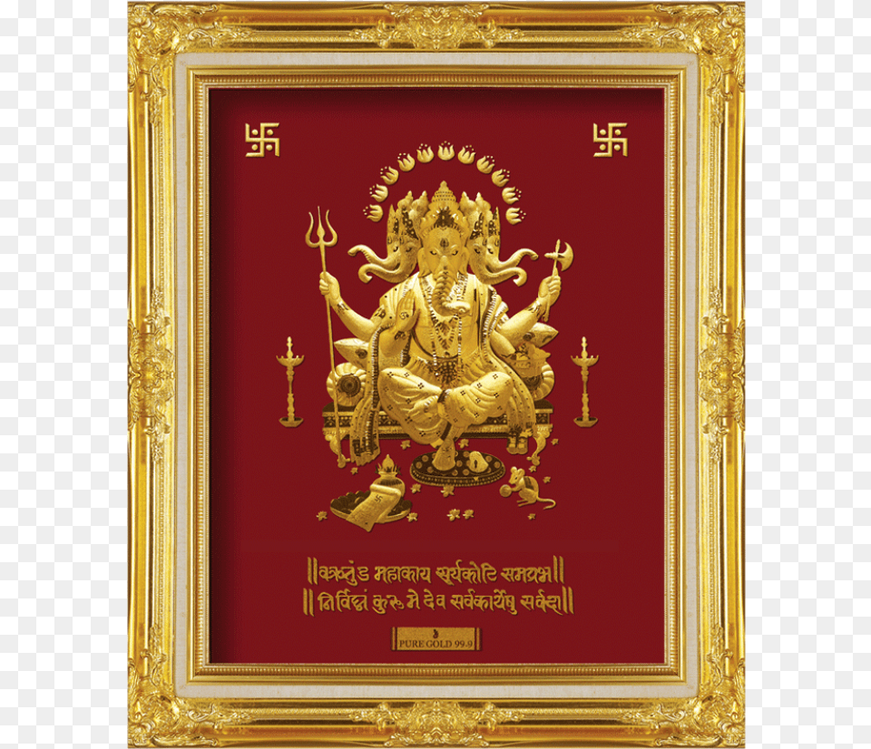 Panchmukhi Ganesha Odishabazaar Ganesha 24karat Pure Gold Sheet Artwork, Adult, Wedding, Person, Woman Free Png Download