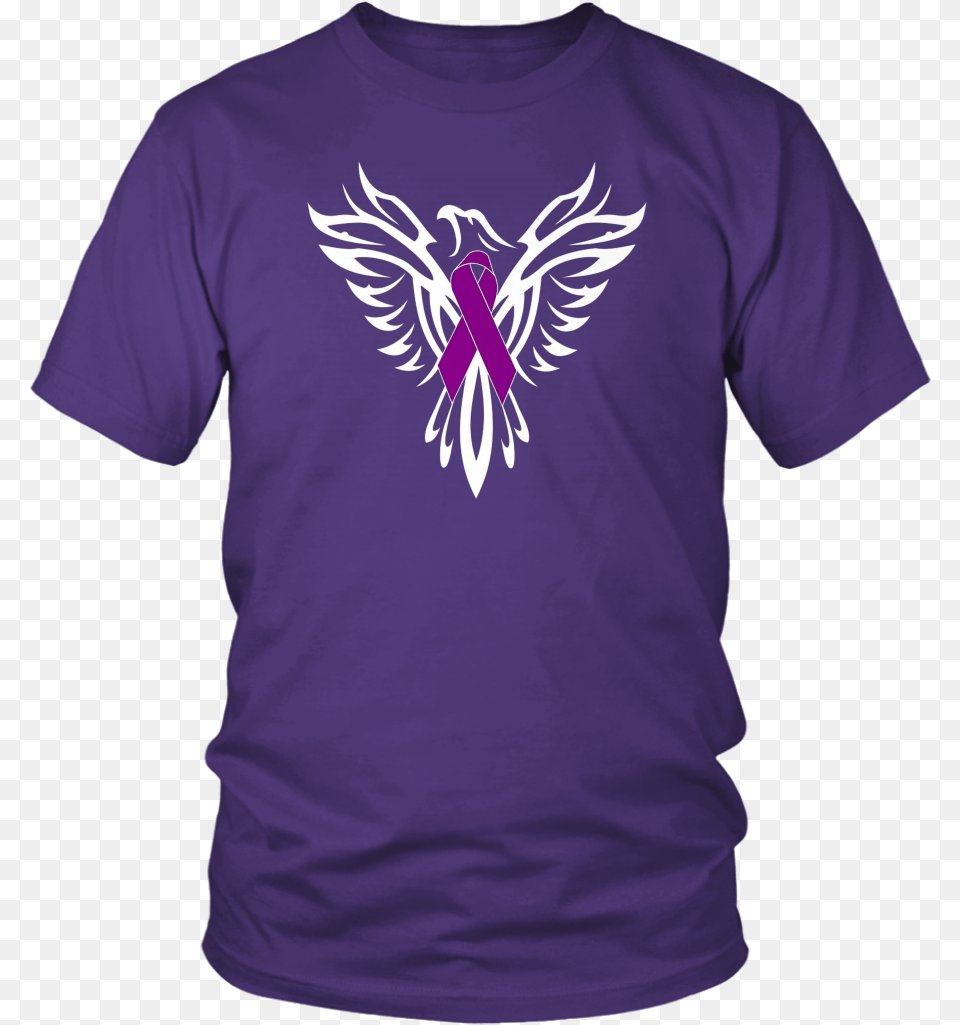Pancreatic Cancer Awareness Purple Ribbon Phoenix P1 T Shirt, Clothing, T-shirt Png
