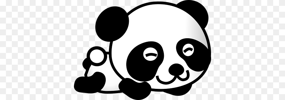 Panda Stencil, Silhouette, Baby, Person Png Image