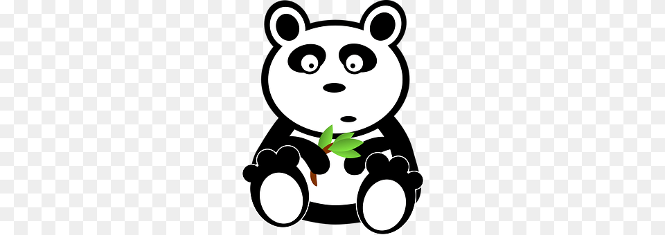 Panda Stencil, Animal, Bear, Mammal Png Image