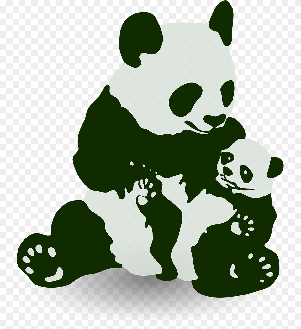 Panda Amp Baby Panda Panda And Baby Panda Clip Art, Animal, Bear, Mammal, Wildlife Png