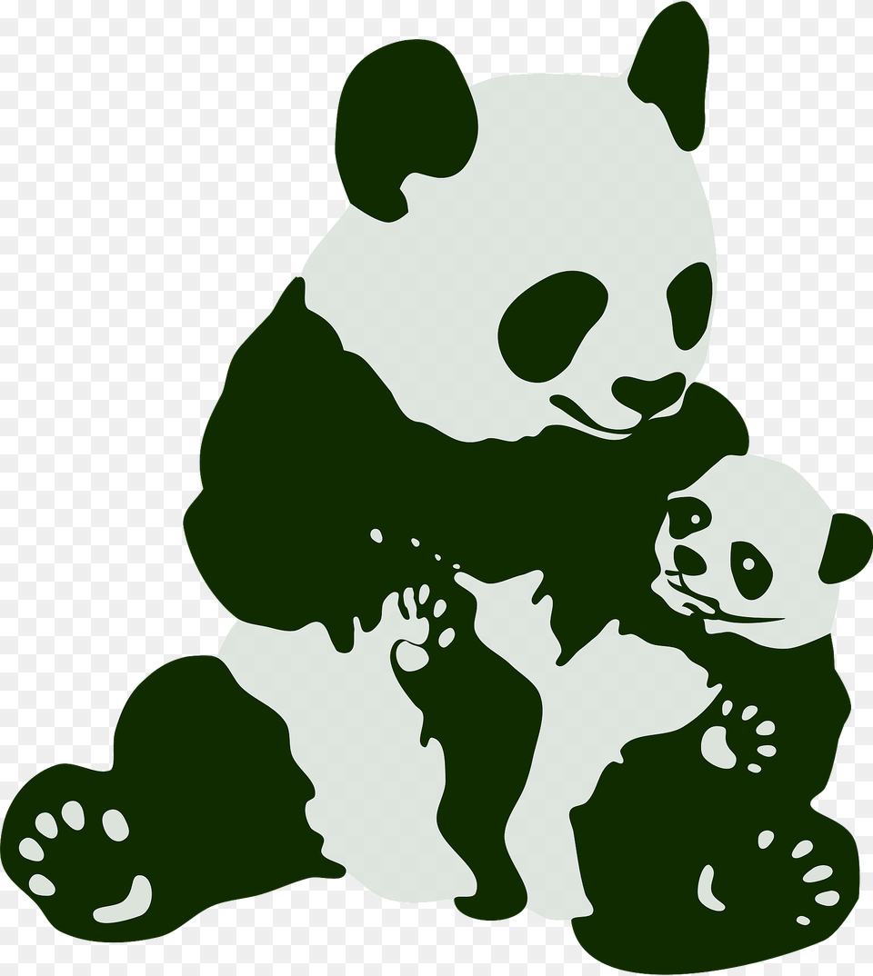Panda And Baby Panda Clipart, Animal, Bear, Giant Panda, Mammal Free Png Download