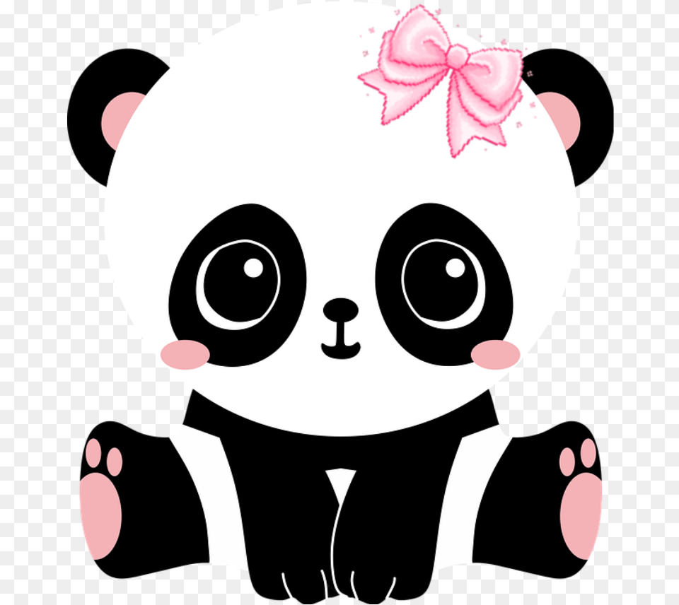 Panda Baby Cute Animal Pink Blackandwhite Panda Baby Cute Cartoon, Person, Toy Free Transparent Png