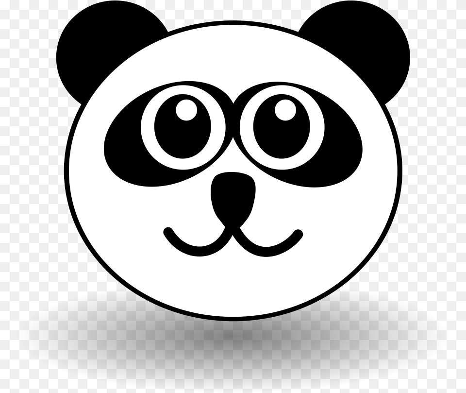 Panda Bear Face Head Happy Smile Animal Panda Face Clip Art, Stencil, Symbol, Disk Free Transparent Png