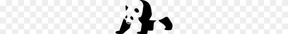 Panda Bear Silhouette, Gray Free Png Download