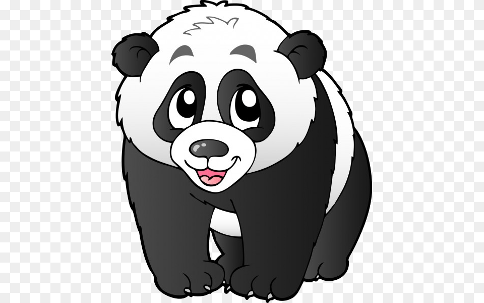 Panda Bears Cartoon Animal Free To Download All Bears Clip, Stencil, Bear, Mammal, Wildlife Png
