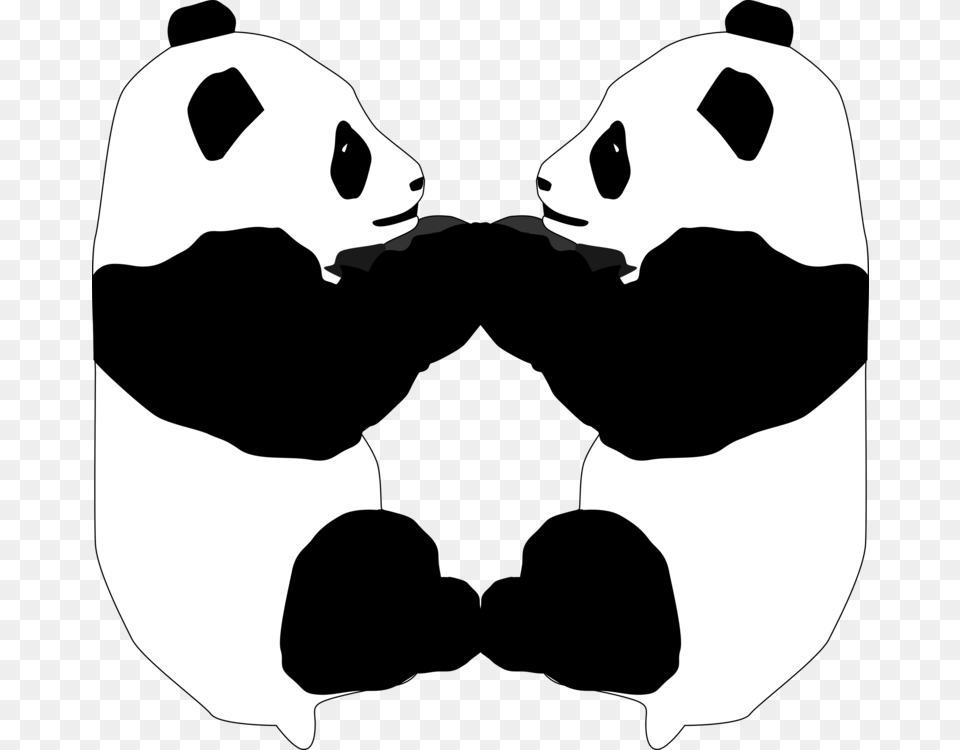 Panda Black And White Clipart, Stencil, Animal, Bear, Giant Panda Free Transparent Png