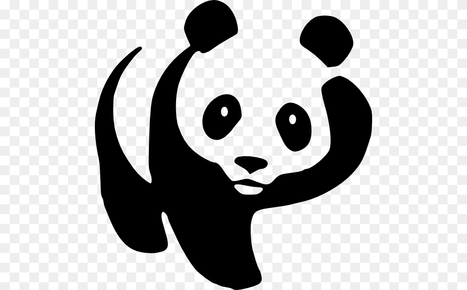 Panda Black And White Clipart, Stencil, Baby, Person, Animal Free Png Download