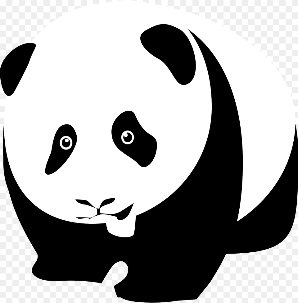 Panda Clipart, Stencil, Animal, Mammal, Wildlife Png Image