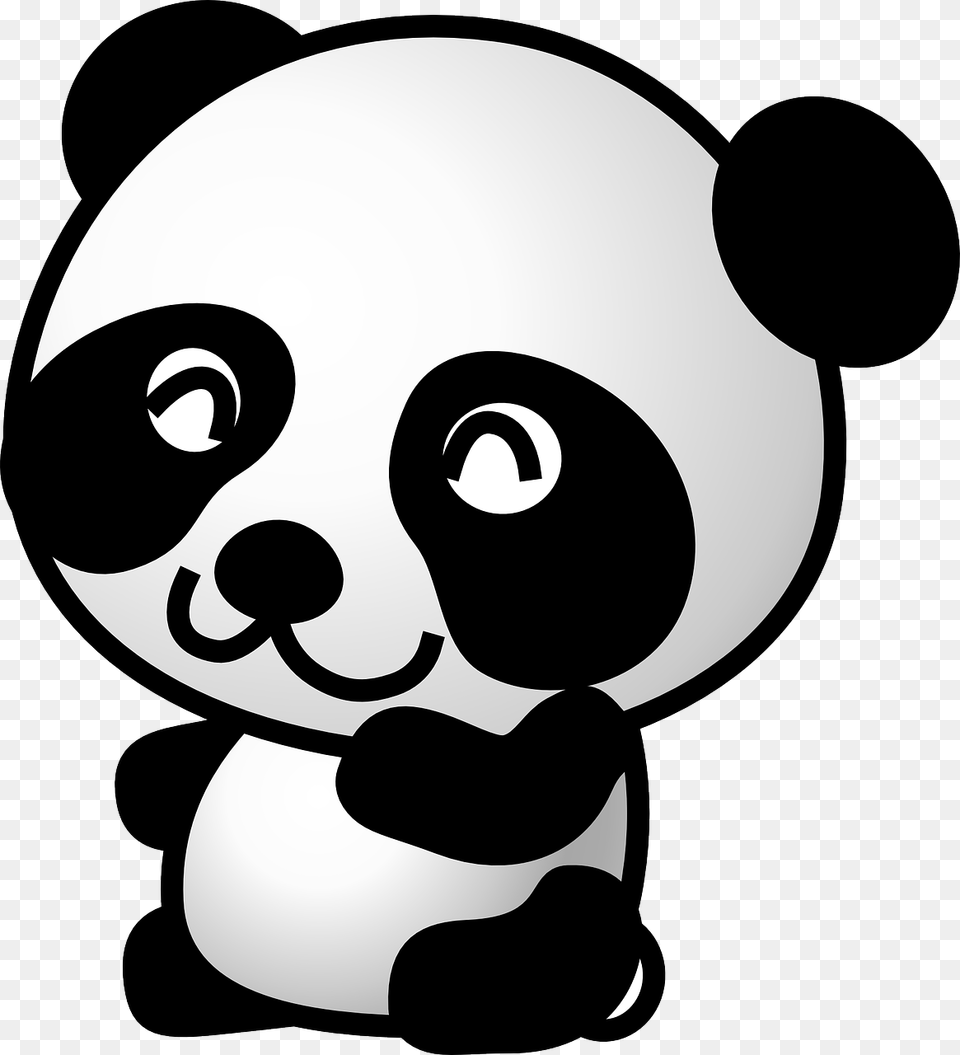 Panda Clipart, Stencil Png