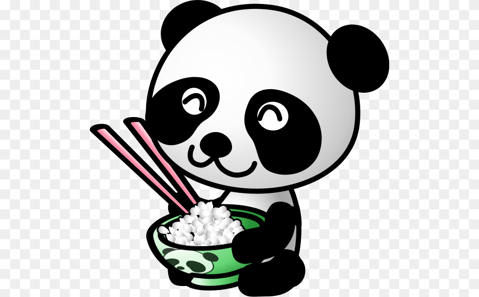 Panda Clipart Black And White, Baby, Person, Food Free Png Download