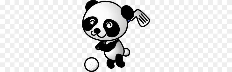 Panda Clipart Surfing, Cutlery, Fork Png Image