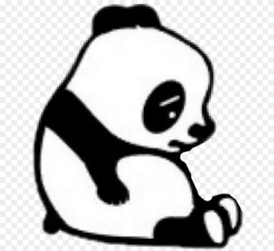 Panda Con Corazon Roto Clipart Download Sad Panda Cartoon, Baby, Person, Animal, Wildlife Png Image