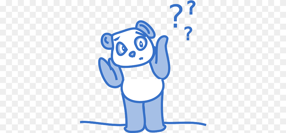 Panda Cute Bear Blue Question Help Support Confused Clip Art, Animal, Mammal, Wildlife, Kangaroo Png