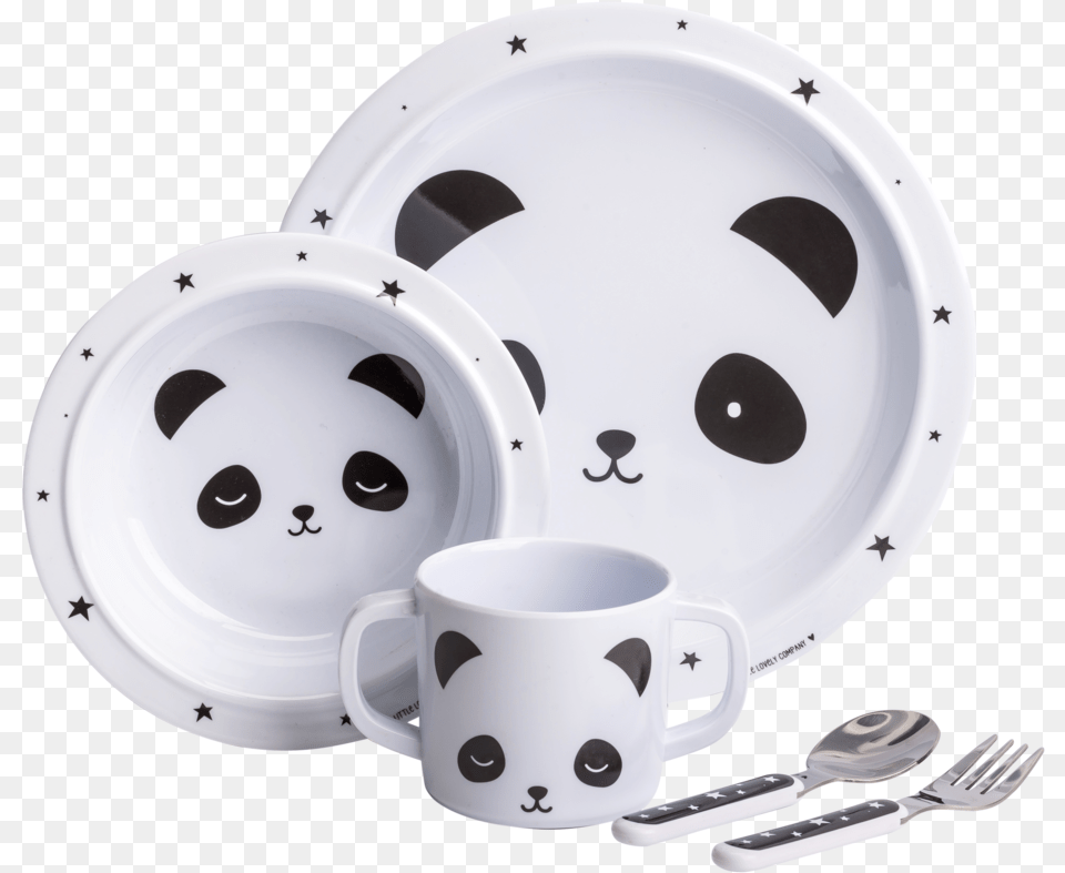 Panda Dinner Set Dinner Set Nookoo Dinner Set Panda A Little Lovely Company, Art, Pottery, Porcelain, Meal Free Png