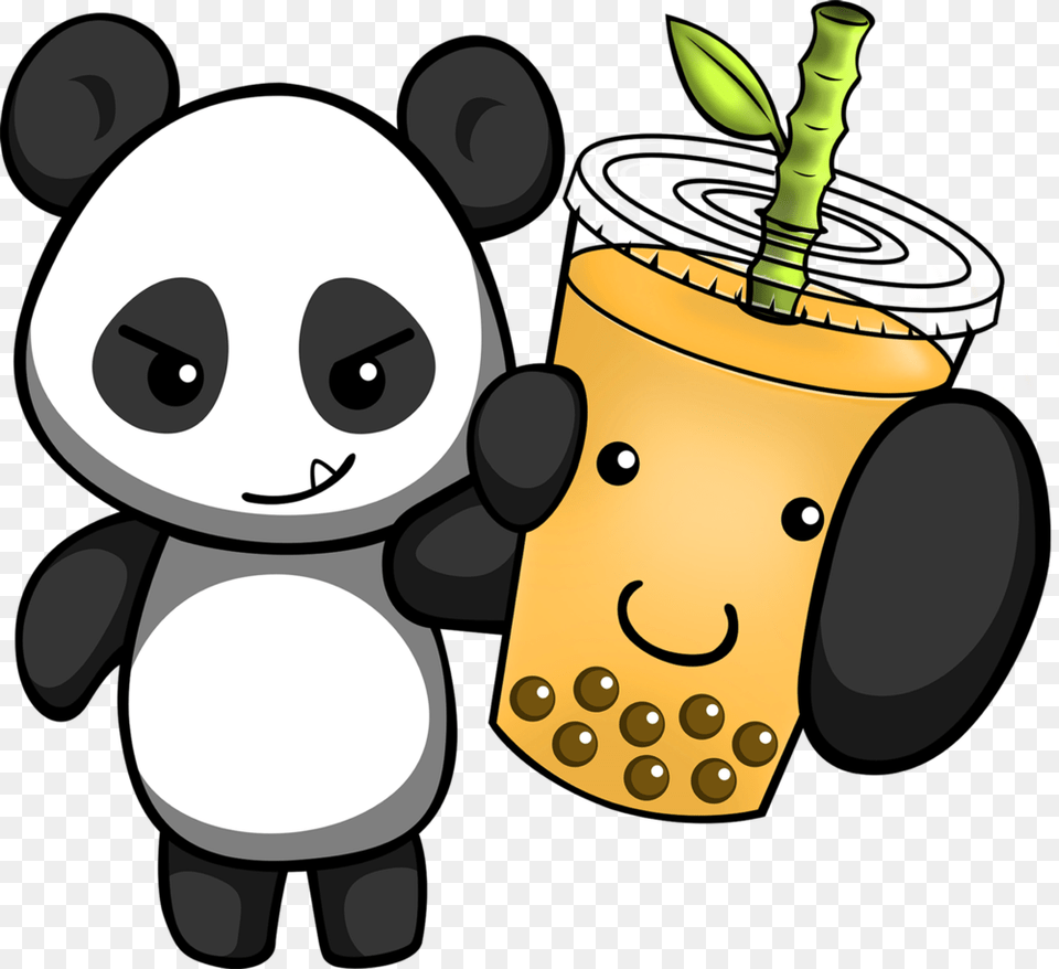 Panda Drinking Milk Tea Free Png
