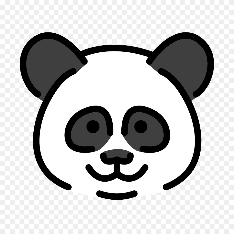 Panda Emoji Clipart, Stencil Free Png