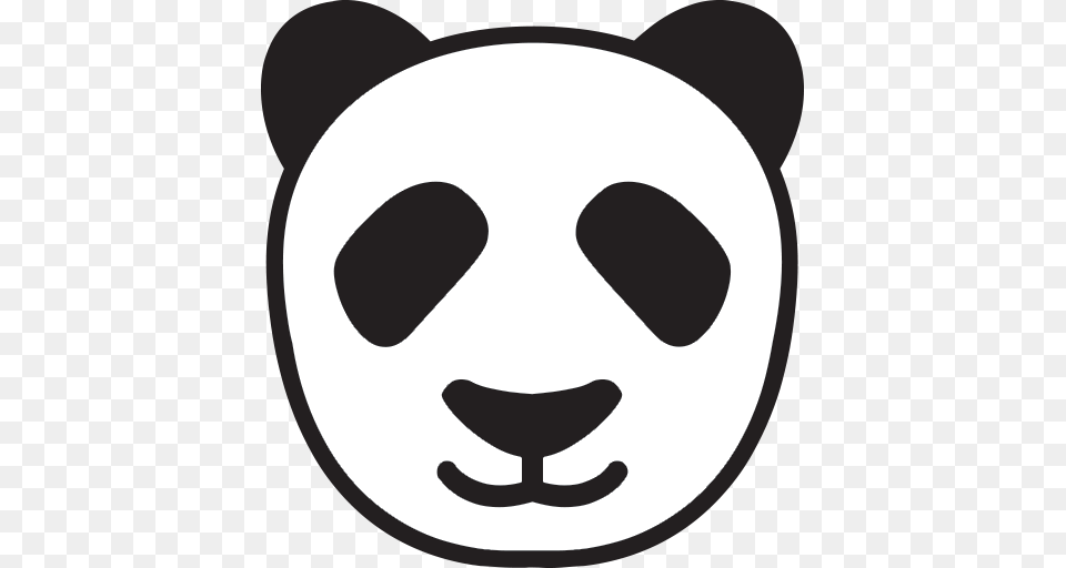 Panda Face Emoji For Facebook Email Sms Id, Stencil, Disk Png Image