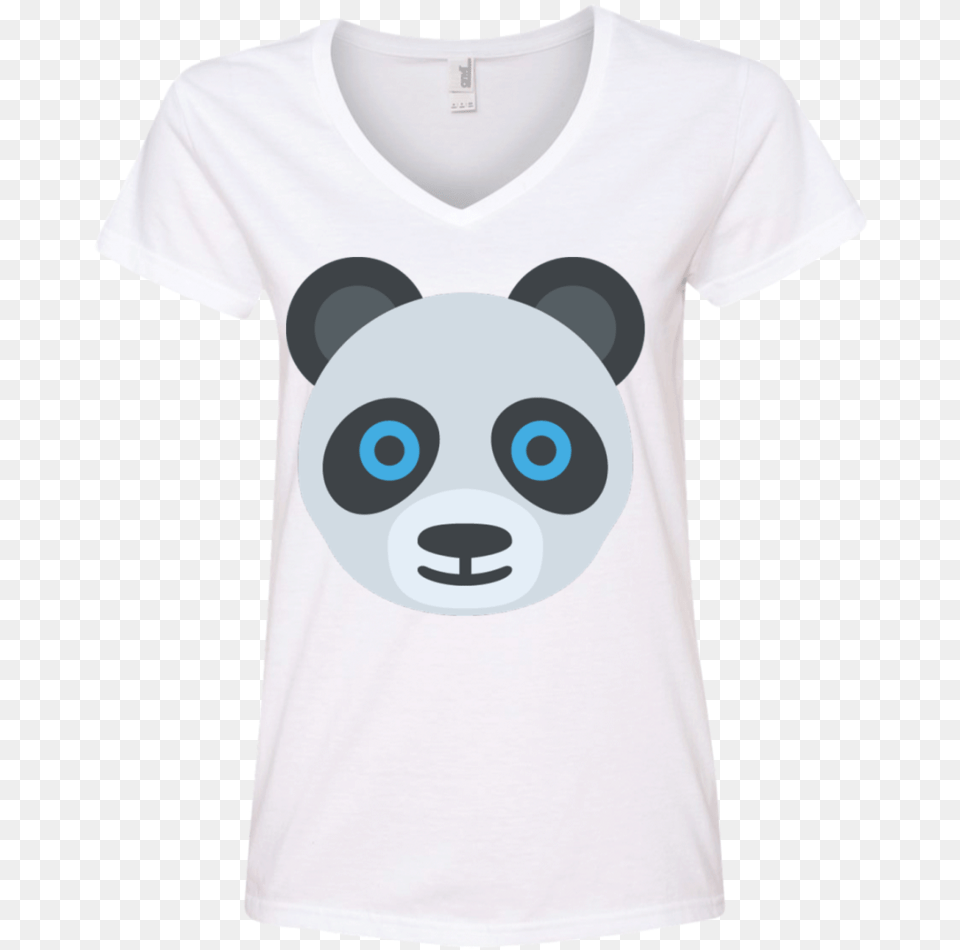 Panda Face Emoji Ladies39 V Neck T Shirt Emoji Friends, Clothing, T-shirt Free Png Download