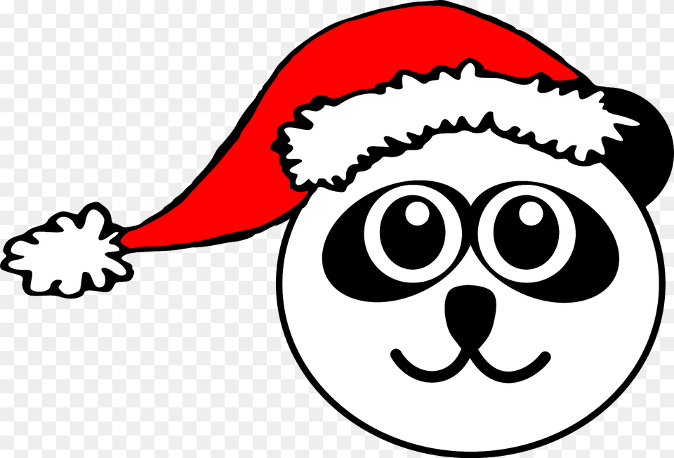 Panda Face With Santa Hat Clipart, Baby, Person, Pirate Free Png