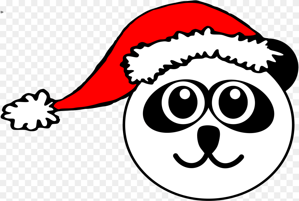 Panda Face With Santa Hat Clipart Santa Heads Coloring Pages, Person, Pirate, Baby, Head Png Image