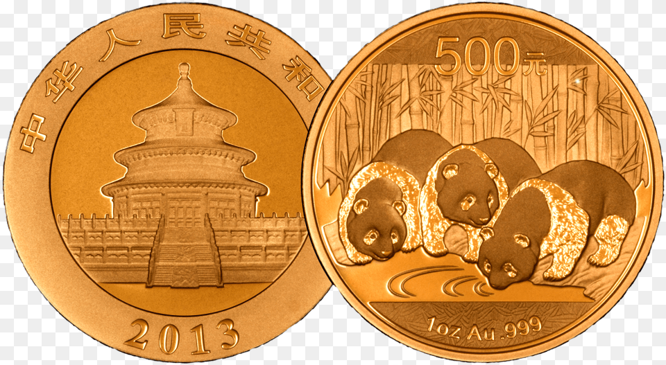 Panda Gold Coins Coin, Money, Baby, Person, Animal Free Png Download