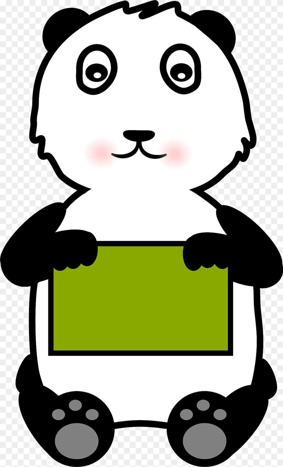 Panda Holding A Sign Clipart, Device, Grass, Lawn, Lawn Mower Png Image